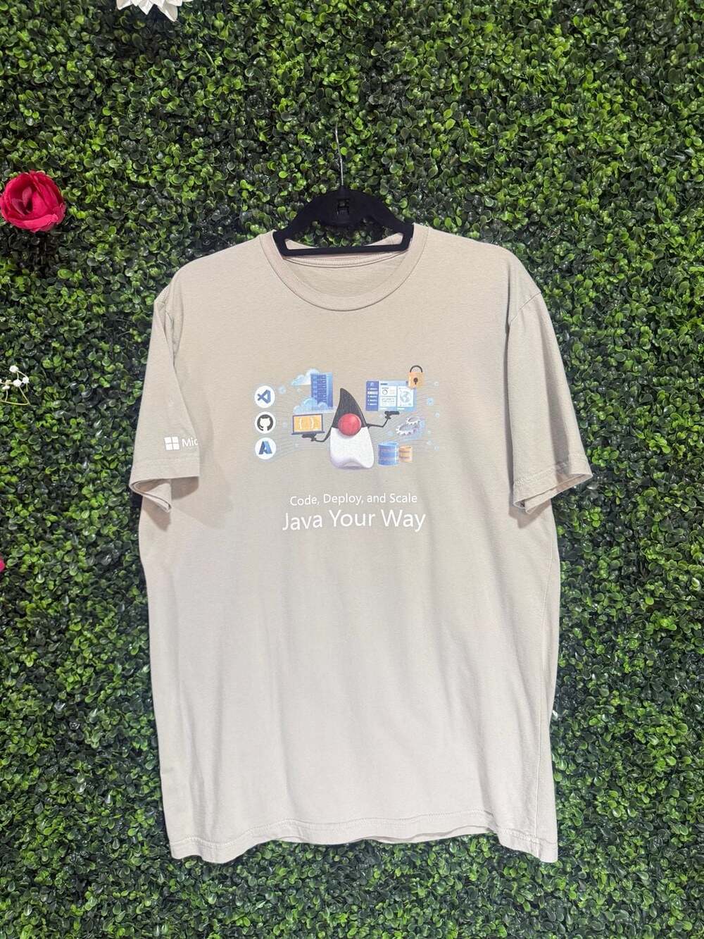 Microsoft Java Your Way T-Shirt Beige Tech Developer